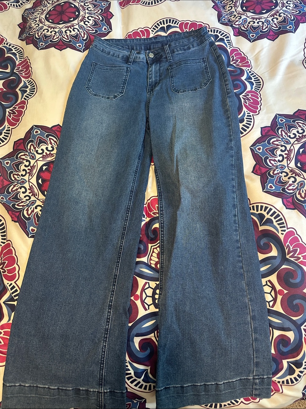 Amazon Women's Wide-Leg Flare Jeans - Denim Blue